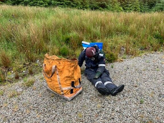Dummy waiting to be placed for emergency drill training